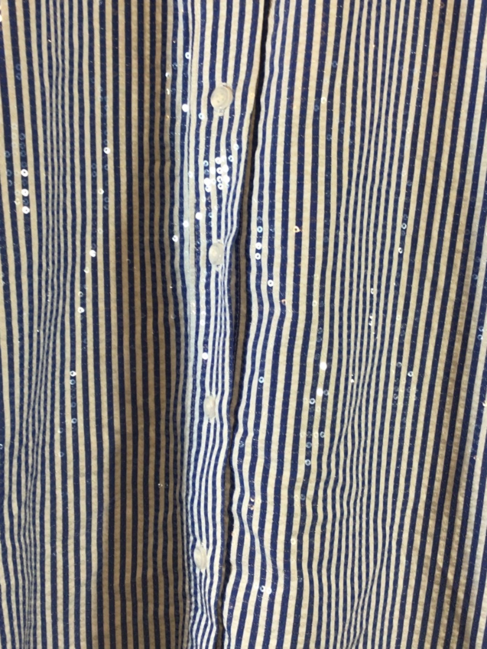 Lane Bryant Stripe Sequin Button Down Shirt 22/24 Contrast Cuff Holiday Party - Picture 4 of 14